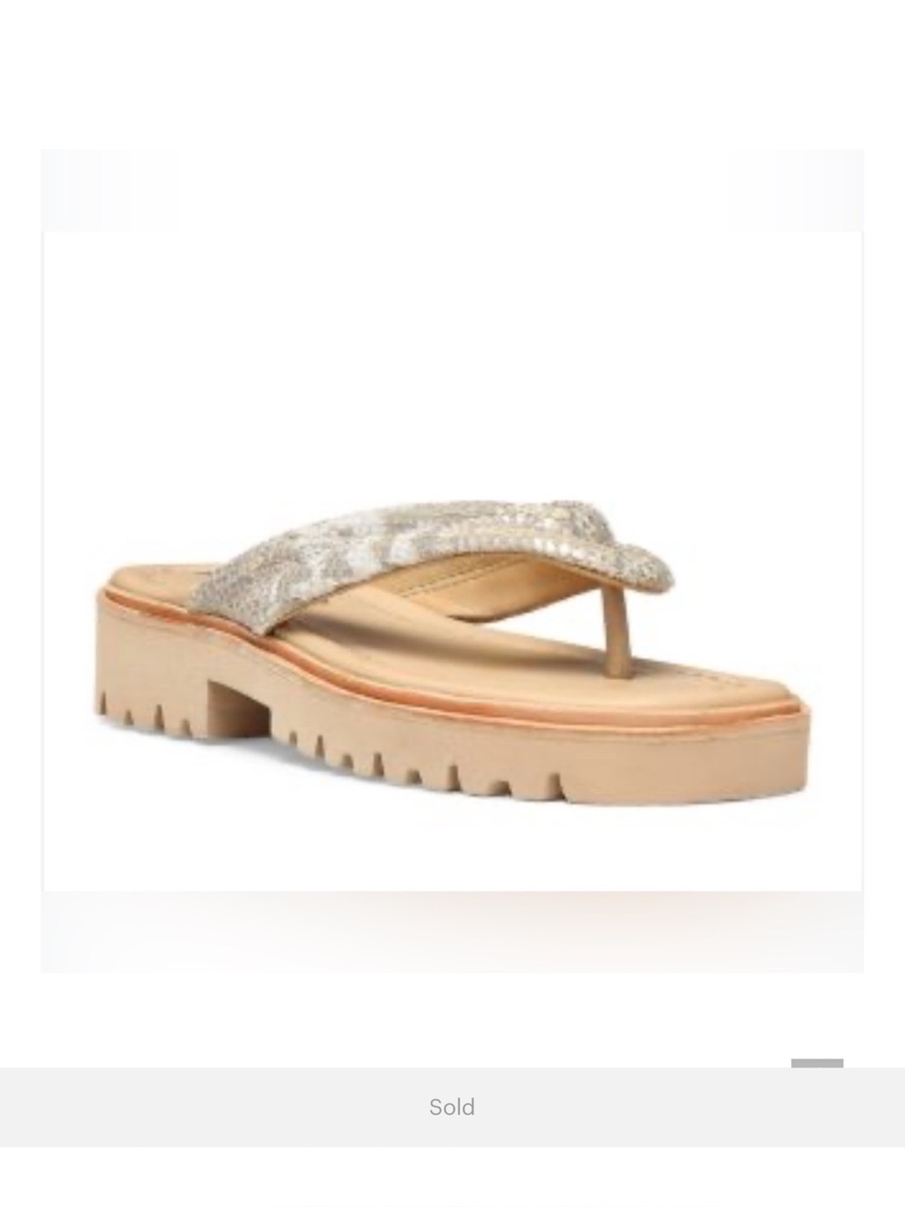 Donald Pliner Flip Flops Platform Dressy Womens 9.5- 10  Metallic Thong Sandal
